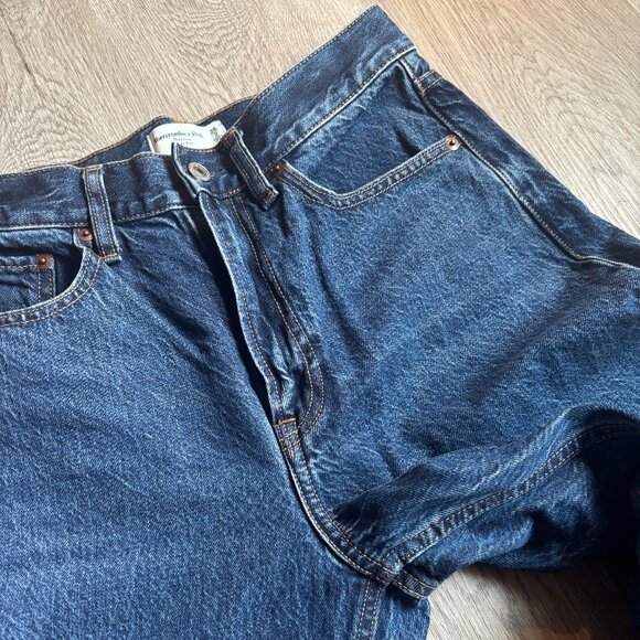 Abercrombie High Rise Loose Wide Leg Jean Dark Marble Color Wash size 26 - Picture 12 of 15